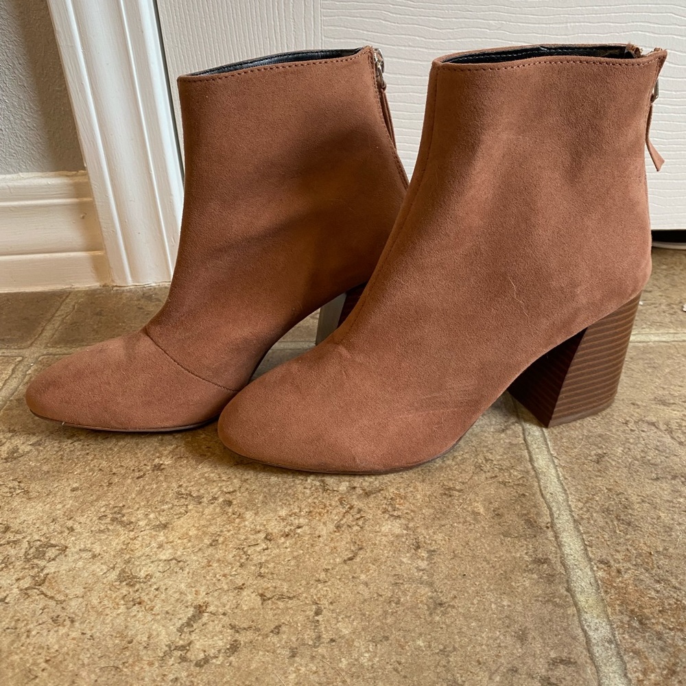 Brown heeled booties